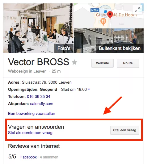 Google Mijn Bedrijf antwoorden en vragen