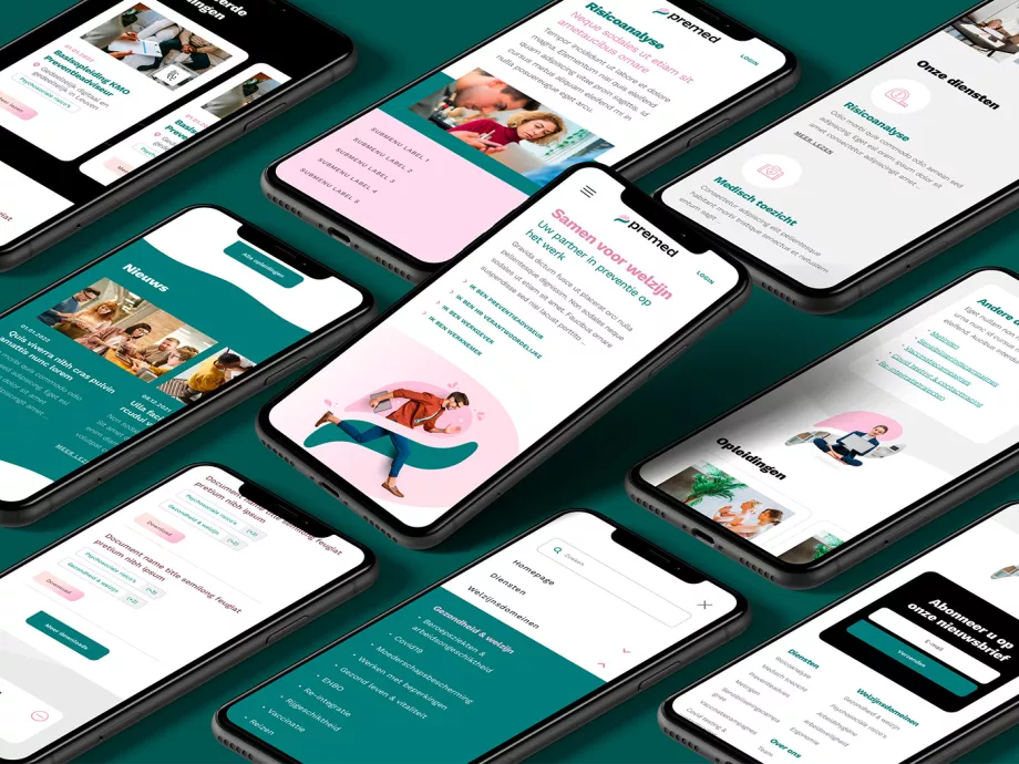 Website van Premed mobiele versie